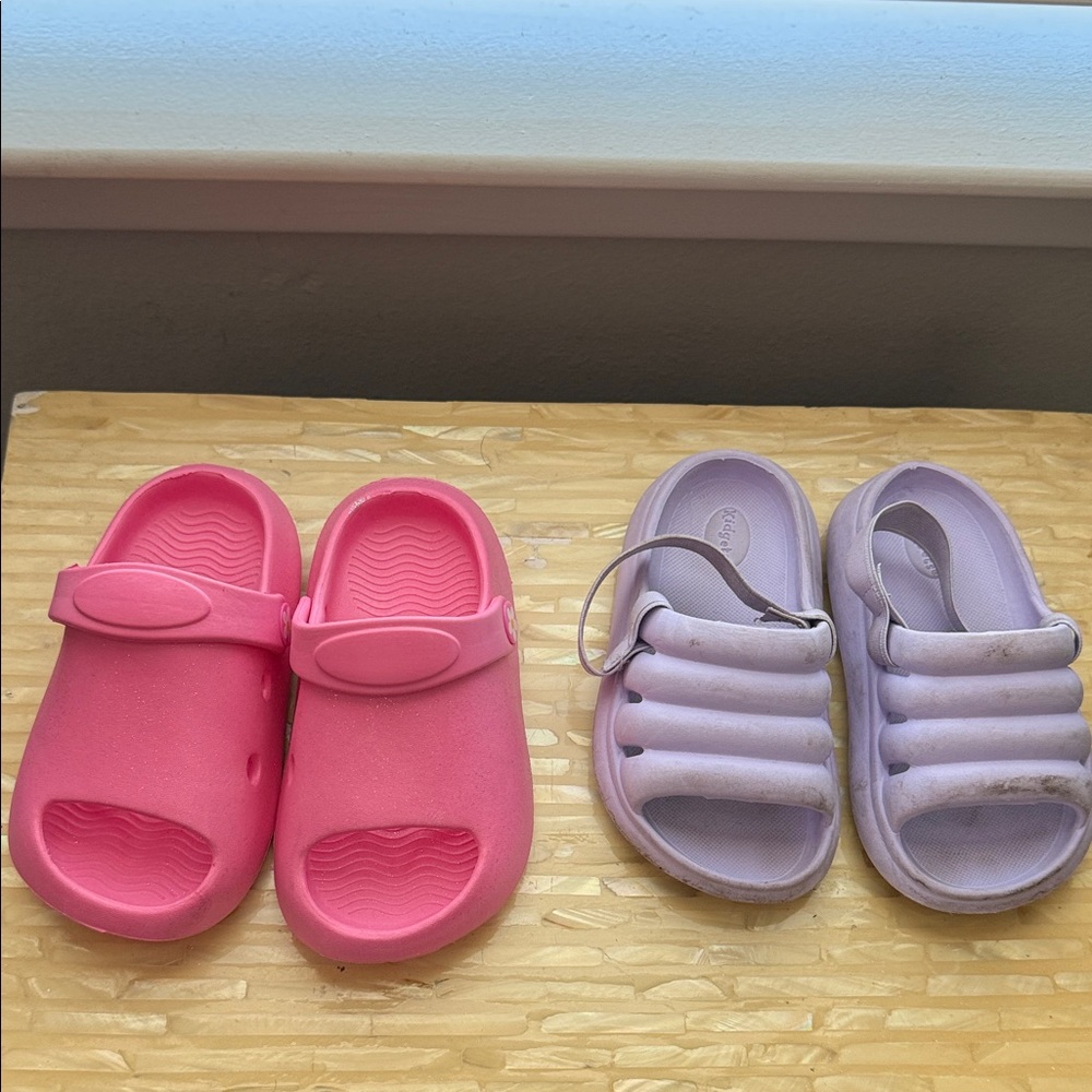 Kids Pink and Purple Slip-On Shoes